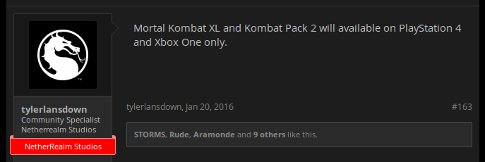 Mortal Kombat X - anuncio de MKXL y KP2 solo para consolas