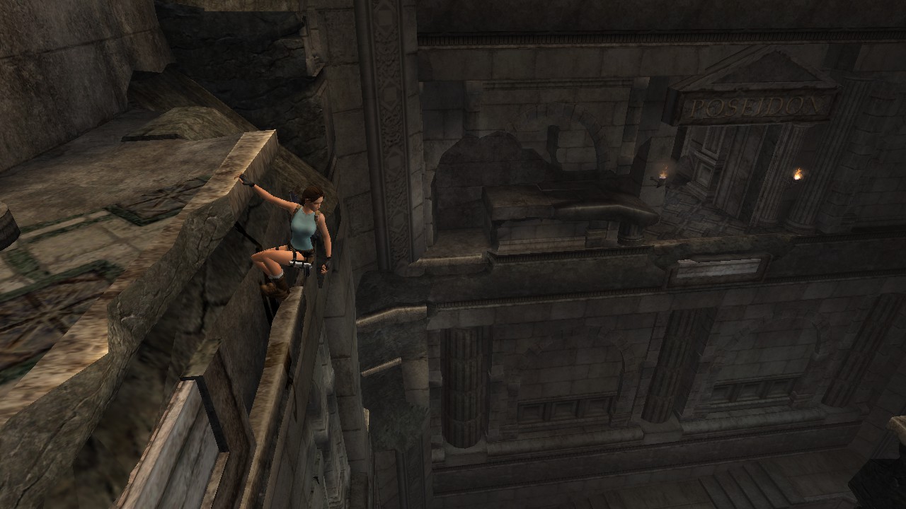 Colgando de una saliente