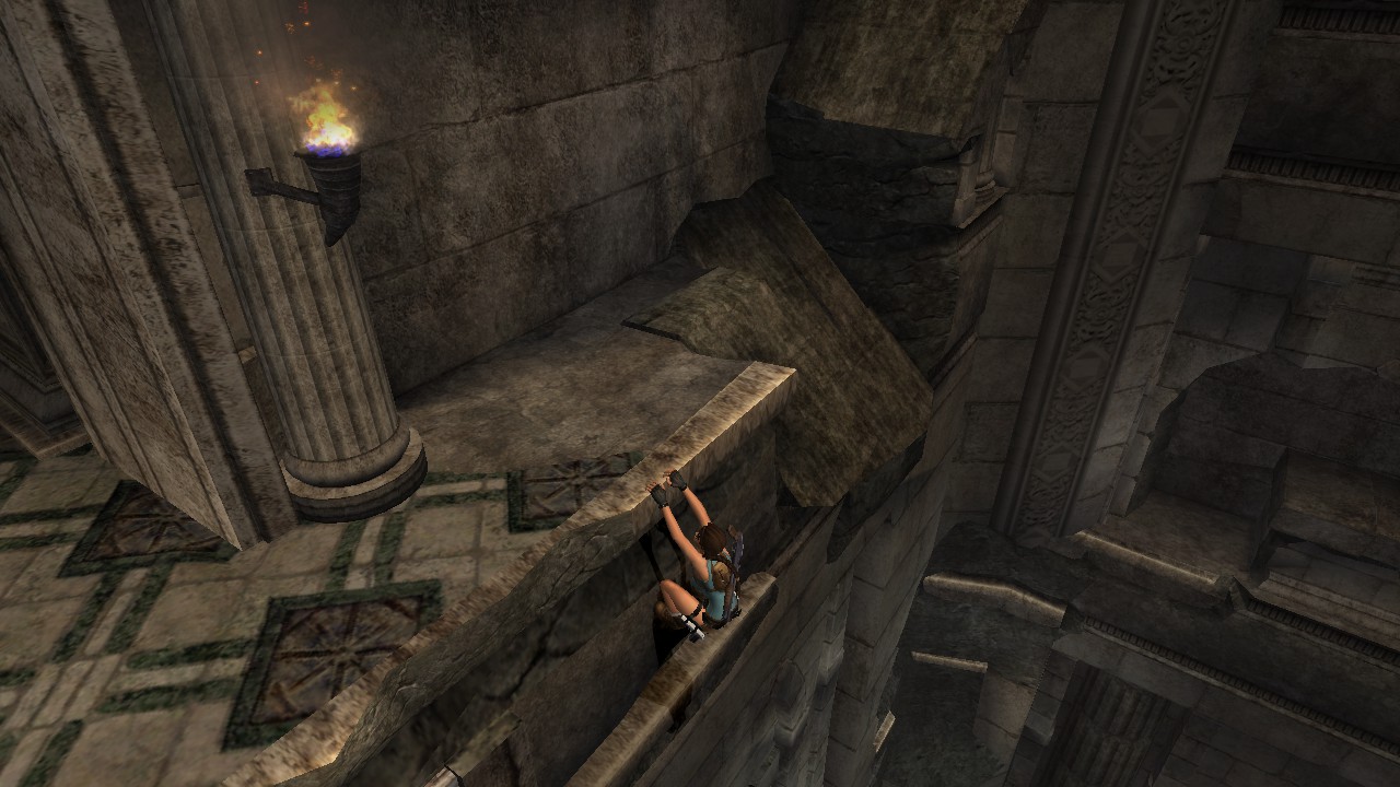 Colgando de una saliente