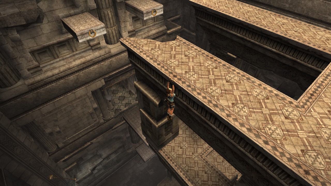 Colgando de una saliente