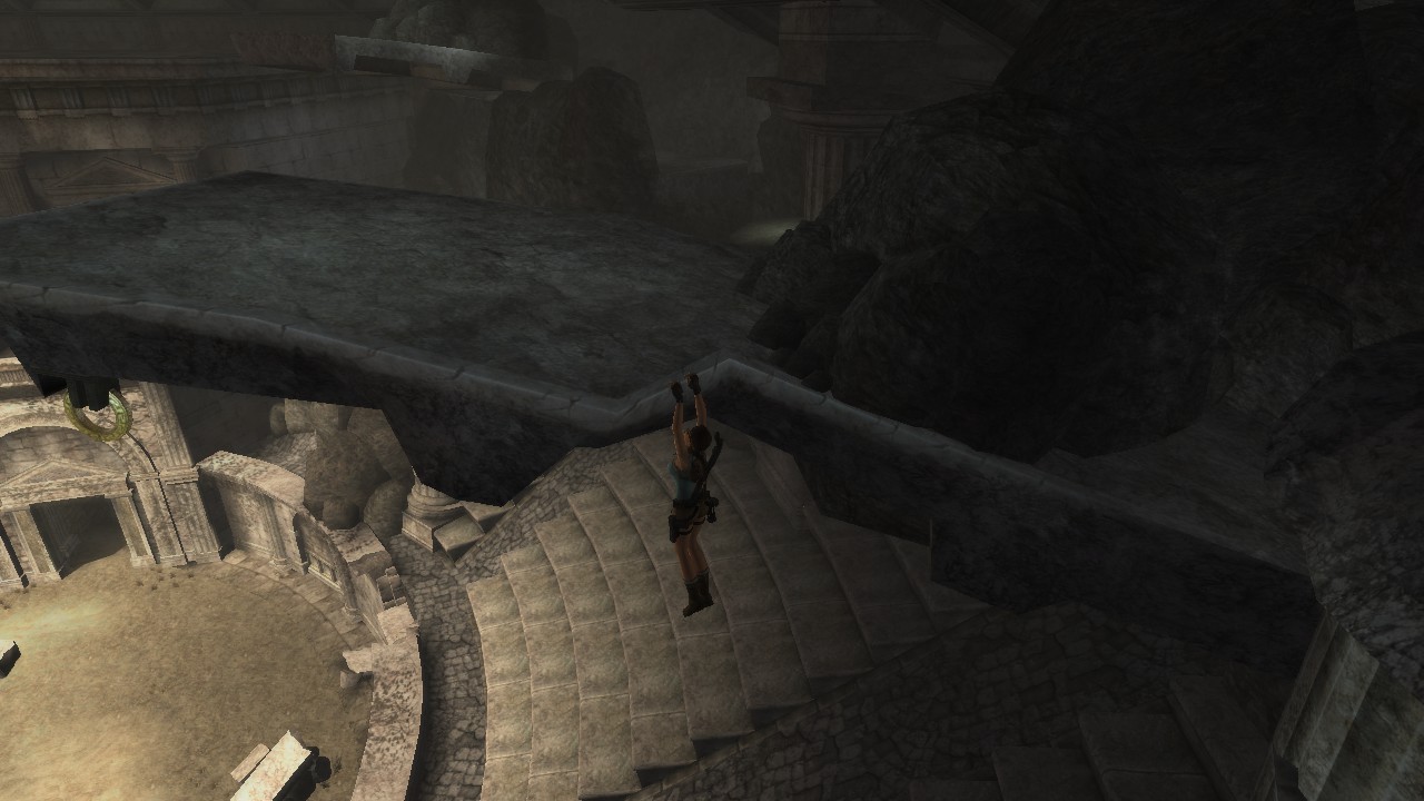 Colgando de una saliente